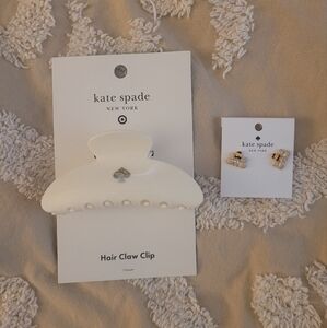 kate spade White Hair Claw Clip and Bee Earrings